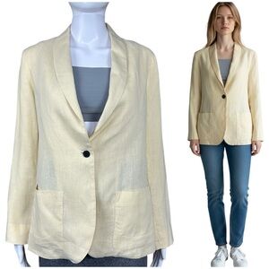 Raquel Allegra Blazer Linen Blazer Size 0 Beige Jacket Lagenlook Career Office